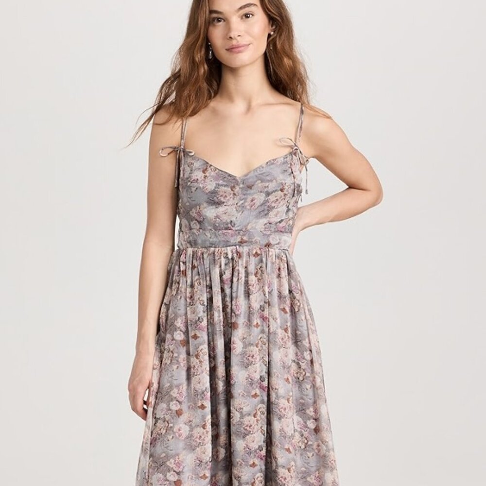 En Saison Dusty Lavender Floral Midi Dress